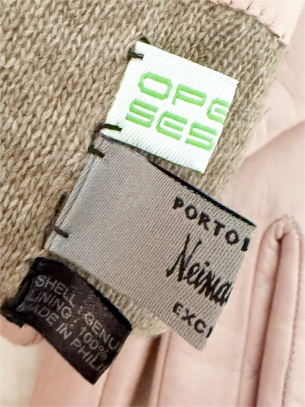 NM Neiman Marcus Ladies Pink Leather Cashmere Lined Gloves 6.5 - Picture 6 of 11